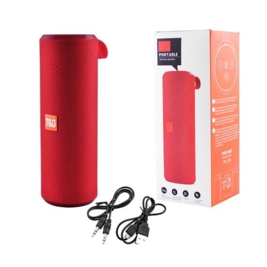 T&G BLUETOOTH SPEAKER TG126 FM/TF/AUX/U DISK/HAND-FREE CALLS RED